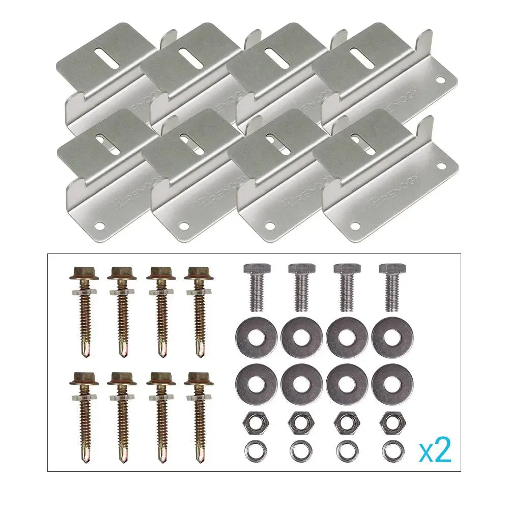 RNG-MTS-ZBX2-G1-US – RENOGY Solar Panel Mounting Kit, Mounts To Single Solar Panel With Four Z Shape Brackets/ Four M...